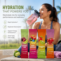 OEM Dagelijkse Voeding Gemengde Fruit Smaak Hydraterende Elektrolyten Poeder Drink Sachets Natuurlijk Suiker Vrij Snelle Energie Aanvulling