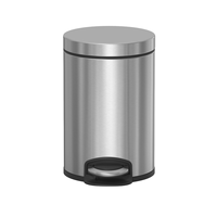 Cubo de basura redondo de acero inoxidable de 20 litros/5,3 galones de alta calidad, tapa abierta, cierre suave con cubos de basura con Pedal de presión