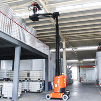 Mini-monte-charge hydraulique portable de 10 m à mât vertical, alimenté par batterie, en acier inoxydable, pour travaux d'entretien des gares ferroviaires et des terminaux de bus
