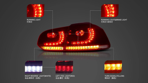 Luces Traseras LED para VW Golf 6, Lentes Transparentes, Nuevas, Modernizadas, Luces de Circulación Diurna, 2008-2013 - Product Image 5