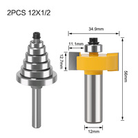 Fraise à tenon réglable à queue ronde de 8 mm, 12 mm et 1/2 po avec jeu de 6 roulements, fraise à rainurer réglable pour le bois