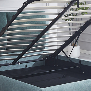 Fabric Upholstered Platform Bed Frame Hydraulic Lift Up Storage Bed With Noise-Free Slat <b>Support</b> - Product Image 6