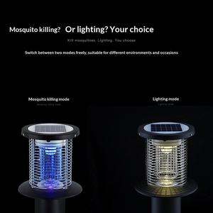 Lámpara Solar Antimosquitos para Exteriores, Impermeable, Trampa Eléctrica para Insectos con Clasificación IP65, Luz Azul para Jardín, Patio y Exteriores - Product Image 4
