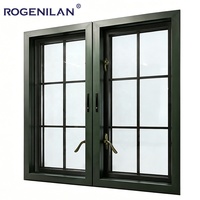 Fenêtre à battant française en aluminium sur mesure Rogenilan, double vitrage, extérieur, vitrage Low-E, pour maisons