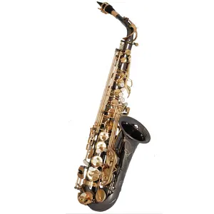 Student Altsaxofoon Zwart Nikkel Plating Gouden Sleutel Eb Saxofoon