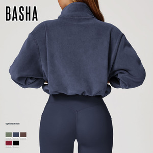 Veste de <span class=keywords><strong>sport</strong></span> pour <span class=keywords><strong>femme</strong></span> BASHAsports, col montant, coupe-vent, en velours <span class=keywords><strong>chaud</strong></span>, avec cordon de serrage, en polaire, pour la course à pied - Product Image 2