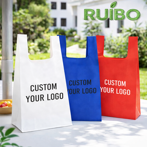 Tas Kain Non-Woven Custom dengan Potongan W/<span class=keywords><strong>M</strong></span>, Bagian Bawah Tanpa Sisi, Dapat Didaur Ulang, Hot Stamped untuk Pakaian dan Kaos Kaki, Penggunaan di Supermarket - Product Image 1