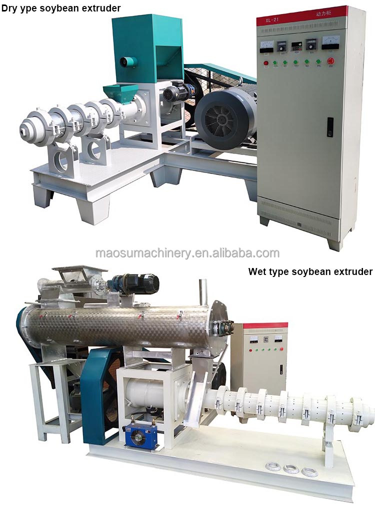 Full fat soya soybean meal extruder machine for animal pig chicken feed