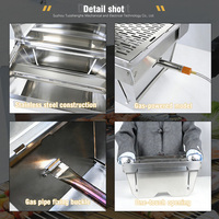 Grill de camping moderne professionnel en acier inoxydable à double usage - Portable et pliable pour une utilisation en extérieur