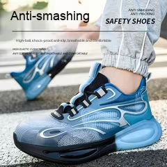 Factory Direct Sale of Lace-up Steel Toe Safety <b>Shoes</b> Breathable Wear-resistant air Cushion Soles Anti-shock Anti-stab <b>Functions</b> - Product Image 6