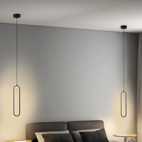 Lustre de plafond LED nordique ovale à intensité variable, éclairage moderne pour restaurant, suspension réglable en hauteur