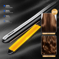 HALEY Fer à friser électrique professionnel à plaques larges 45W, céramique ionique, pour cheveux ondulés, chauffe rapide, anti-frisottis, usage domestique