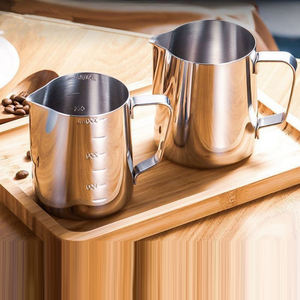 Pichet à mousse en acier inoxydable pour café expresso, latte, cappuccino, crème de lait – Idéal pour barista - Product Image 1