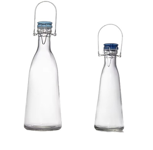 <span class=keywords><strong>Bouteille</strong></span> d'eau en verre réutilisable <span class=keywords><strong>de</strong></span> haute qualité, étanche, transparente, grande, 500 ml, 1000 ml, en forme <span class=keywords><strong>de</strong></span> cône, pour jus, <span class=keywords><strong>vin</strong></span>, lait, boissons, avec couvercle à boucle - Product Image 1