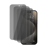 Protection d'écran en verre trempé anti-espion 28 degrés pour iPhone 16 Pro, AGC Japon 2.5D 9H HD anti-rayures, impression soyeuse, couverture intégrale OEM