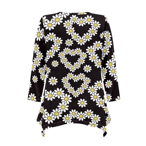 Custom Large Plus Size Tops for Women 3/4 Sleeve Shirts Tunic Tops Loose Fit Basic Lady Clothes Irregular V-neck Top and <b>Skirt</b> - Product Image 3