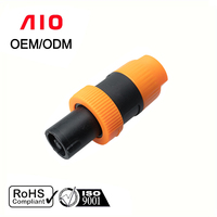 AIO Kingsun XLR Plug 4 Pole Speaker Spkon Male Screw Connector Plugs PA Amplifier Audio Cable Lead Audio Connector