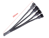 Câble répartiteur de ventilateur PWM 1 à 4 broches à manchon noir pour usage extérieur câble d'extension d'ordinateur