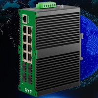 Switch Industrial Gigabit L2+ Administrado con PoE+, 8 Puertos y 4 Fibra Óptica SFP, Carcasa Metálica Reforzada con Clasificación IP40, para Riel DIN