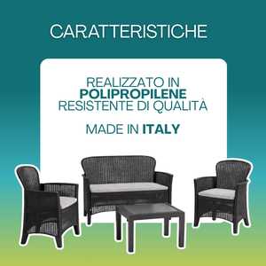 Ensemble de salon de jardin en rotin anthracite avec canapé, 2 fauteuils et table basse, mobilier de patio extérieur - Product Image 3