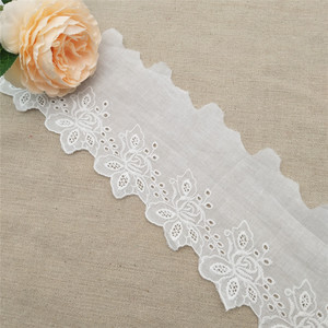 Accessoires de couture de luxe fantaisie en dentelle 100% coton, motif floral brodé, soluble à l'eau, appliqué - Product Image 4