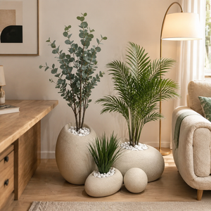 Ensemble de plantes artificielles d'intérieur personnalisées avec des jardinières décoratives, arbres artificiels de luxe pour le hall d'hôtel, le bureau, la décoration intérieure commerciale - Product Image 1