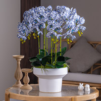 Orchidées artificielles au toucher réel en vrac, plantes en pot à 8 têtes, couleurs personnalisées pour la décoration de la maison, du jardin et des mariages