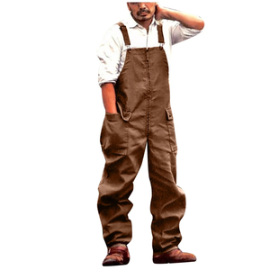 Personalizado OEM pecho bolsillo lavado ocio amarillo XXXL <span class=keywords><strong>tirantes</strong></span> pantalones largos monos hombres Denim Cargo mono - Product Image 4