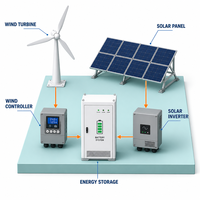 Système micro-réseau hybride éolien-solaire 100W à 20KW, batterie LFP à entraînement direct PMSG, solution d'alimentation hors réseau double mode, série GW