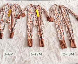 Pigiama per neonati in bambù con stampa Mytery, disponibile in magazzino, tutina in bambù personalizzata di marca famosa, morbida con cerniera per bambini e bambine, all'ingrosso - Product Image 3