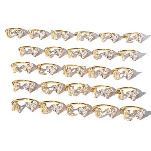 Dylam 925 <b>Sterling</b> <b>Silver</b> 5A Zirconia Women Alphabet Capital Letter G Initial Stackable <b>Adjustable</b> Heart <b>Rings</b> Jewelry Gifts - Product Image 5