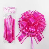 Ruban en organza à pois de 6 pouces en plastique, nœud à tirer, fleur, décoration pour Noël, la Saint-Valentin, mariage, fête, fournitures de décoration