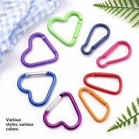 Direct usine, Mousqueton revêtu en forme de cœur, Breloque de sac colorée, Boucle à clip à ressort, Accessoire DIY multifonctionnel pour sac