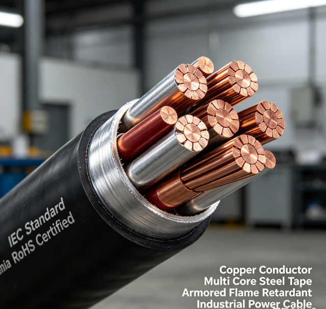 Copper Conductor Multi Core Steel Tape Armored Flame Retardant Iec Standard Rohs Certified Industrial Power Cable