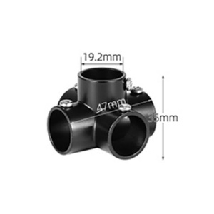 Raccord en T à angle droit en alliage ou acier inoxydable moulé sous pression pour main courante - Product Image 1