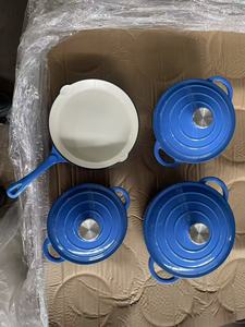 Ensemble de 4 casseroles en fonte durable avec revêtement émaillé, résistant aux éclats, ensembles de casseroles hollandaises - Product Image 5