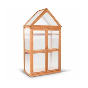 户外家居迷你木制阳台塑料潘特盒花园防冻三层木质温室和带搁板的保暖房屋