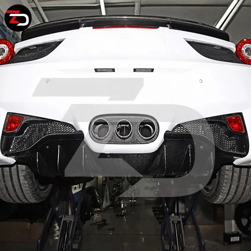 Groothandel Prijs Droge Koolstofvezel Materiaal Achterbumper Reflector Cover Voor Ferrari 458 Italia En Spider