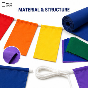 ธงราวผ้ารูปสี่เหลี่ยมผืนผ้าพิมพ์โลโก้ตามสั่ง สีสันสดใส สำหรับตกแต่งงานอีเว้นท์กลางแจ้ง งานโฆษณา และงานปาร์ตี้ - Product Image 5