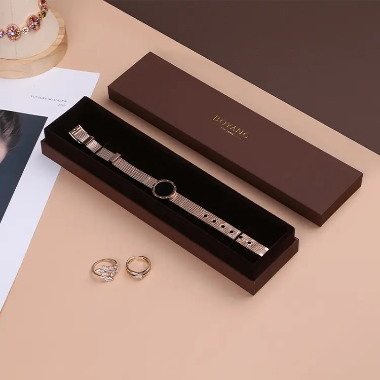 Boyang confezione regalo di lusso personalizzata confezione regalo braccialetto di carta con Logo