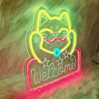 Néons personnalisés de haute qualité comprenant des néons Lucky Cat Fourniture directe d'usines chinoises pour les entreprises de centres commerciaux