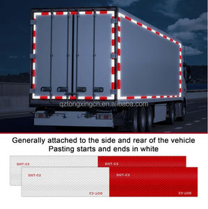 Alta visibilità ad alta intensità nastro riflettente di sicurezza DOT--C2 bianco e rosso di sicurezza ad alta visibilità per camion e nastro di sicurezza stradale - Product Image 5