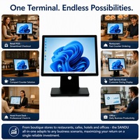 Terminal de point de vente Sandu 15,6 pouces avec écran tactile, processeur Intel I5, Windows, Bluetooth 5.2/Wi-Fi 6, garantie d'un an pour les solutions de caisse en magasin