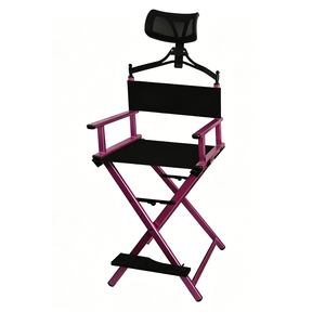Chaise de Maquillage Pliante en Aluminium Léger avec Repose-Pieds, Chaise de Coiffure Pliable pour Salons et Fournisseurs de Produits de Beauté - Product Image 1
