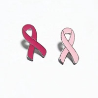 Vente en gros d'épingles Metalicos Bronze métal émail épingle insigne anti-cancer du sein et sensibilisation au sida rose amour ruban broche Souvenirs