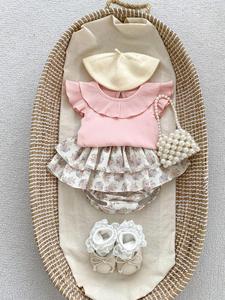 Mùa Hè Mới Cô Gái Bay Tay Áo Tops Ruffle Cổ Trẻ Sơ Sinh Rắn Colour T-Shirt Mỏng Quần Áo Trẻ Em - Product Image 5