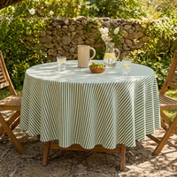 Nappe Moderne Rayée Faite à la Main en Lin Imperméable et Lavable pour Mariages, Fêtes, Maison et Extérieur