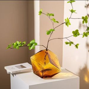 Jarrón de Vidrio Hidropónico Transparente Estilo Art Deco, Inspirado en el Cubo de <span class=keywords><strong>Rubik</strong></span>, Decoración Geométrica para el Hogar, Arreglo Floral Suave - Product Image 2