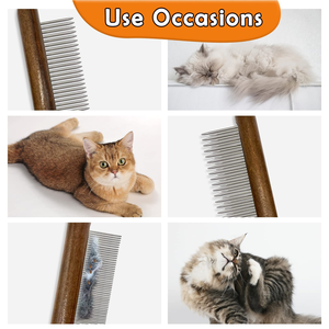 Peigne démêlant de luxe en bois personnalisé avec logo laser pour le toilettage des chats, brosse lissante pour le toilettage des chiens et des animaux de compagnie - Product Image 4