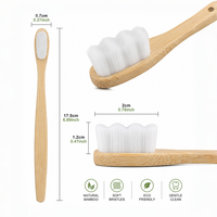 Brosse à dents à 10 000 poils ultra fins, étiquette privée personnalisée, brosse à dents en bambou biodégradable, micro-nano, douce, nettoyage en profondeur